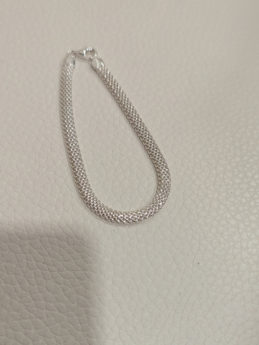 Woven Mesh Silver Bracelet for Women 8 Inch